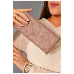 Гаманець жіночий з екошкіри пудрового кольору 193641L