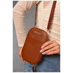 Женский клатч из экокожи коричневого цвета 193647L