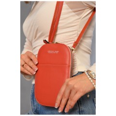 Клатч жіночий з екошкіри теракотового кольору 193648L