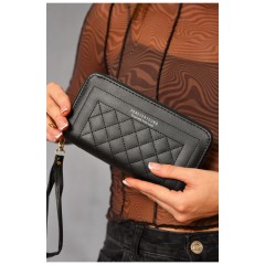Гаманець жіночий з екошкіри чорного кольору 193651L