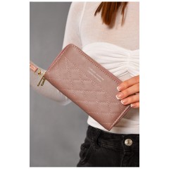 Гаманець жіночий з екошкіри пудрового кольору 193660L