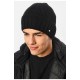 Мужская шапка на флисе черного цвета 193750L