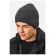 Шапка чоловіча на флісі темно-сірого кольору 193781L