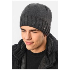 Шапка чоловіча на флісі сірого кольору 193800L