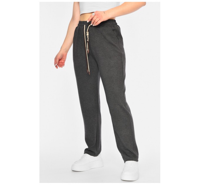 Спортивні штани жіночі напівбатальні сірого кольору 193881L