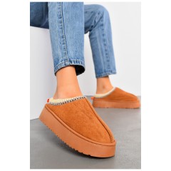 Капці-уггі жіночі коричневого кольору штучна замша 194015L