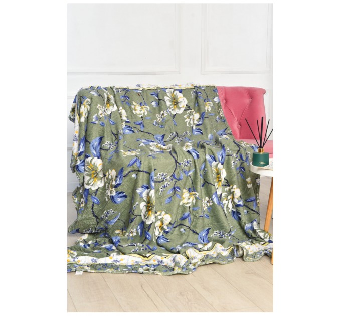 Плед зеленого кольору з принтом розмір 180*220 194112L