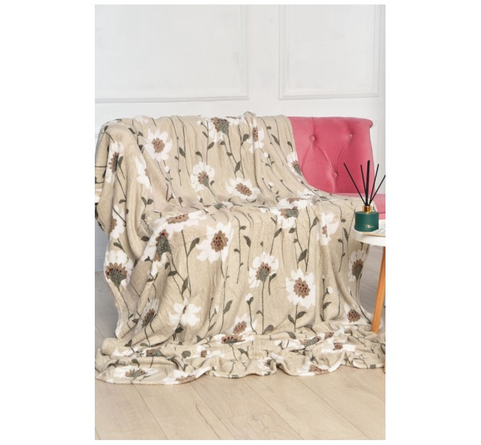 Плед серого цвета с принтом размер 150*200 194121L