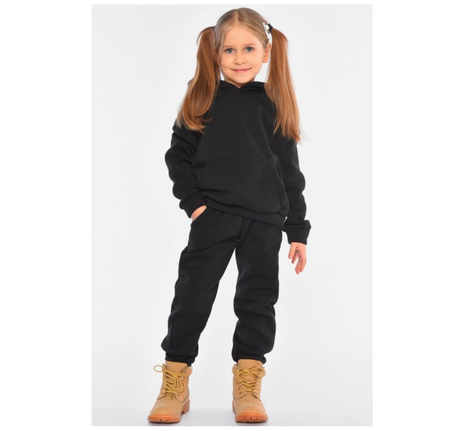 Спортивний костюм дитячий на флісі чорного кольору 194230L