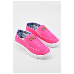 Мокасини дитячі рожевого кольору текстиль без застібки 194305L