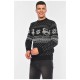Светр чоловічий чорного кольору з принтом 194427L