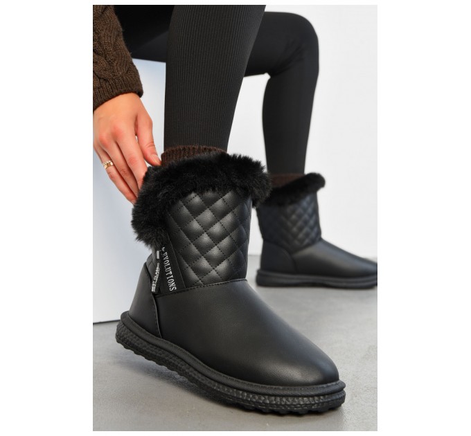 Уггі жіночі на хутрі чорного кольору 194464L