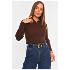 Гольф женский однотонный коричневого цвета 194559L