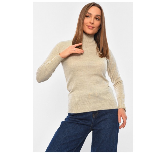 Гольф женский однотонный бежевого цвета 194578L