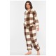 Піжама жіноча коричневого кольору в клітинку 194586L