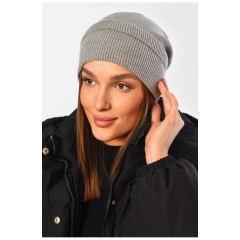 Шапка жіноча демісезонна сірого кольору 194588L