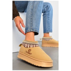 Угги женские на меху бежевого цвета 194716L