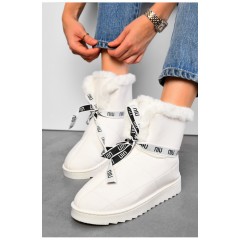 Угги женские на меху белого цвета 195026L