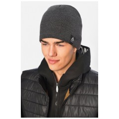 Шапка мужская на флисе серого цвета 195121L