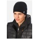 Мужская шапка на флисе черного цвета 195122L