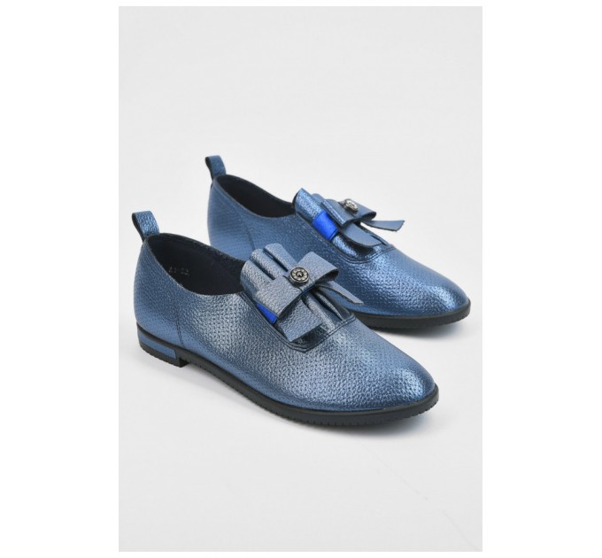 Мокасины детские синего цвета без застежки 195371L.