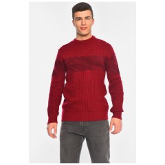 Светр чоловічий однотонний бордового кольору 195397L