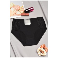 Труси жіночі напівбатальні чорного кольору 195560L