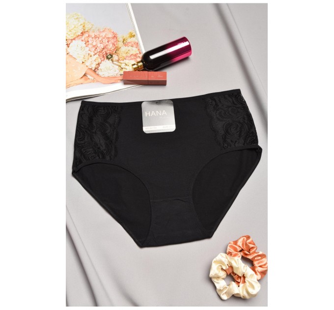 Труси жіночі напівбатальні чорного кольору 195560L