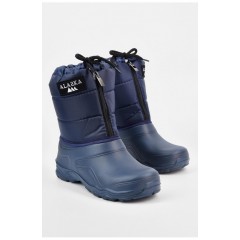 Дутики дитячі на штучному хутрі темно-синього кольору 195671L