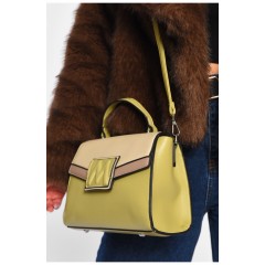 Сумка женская из экокожи оливкового цвета 195738L