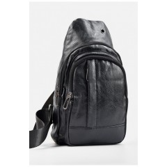 Сумка мужская через плечо из экокожи черного цвета 195753L Сумка мужская через плечо из экокожи черного цвета 195753L