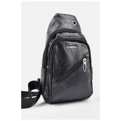 Сумка мужская через плечо из экокожи черного цвета 195759L Сумка мужская через плечо из экокожи черного цвета 195759L