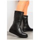 Чоботи жіночі зимові на блискавці чорного кольору 195810L