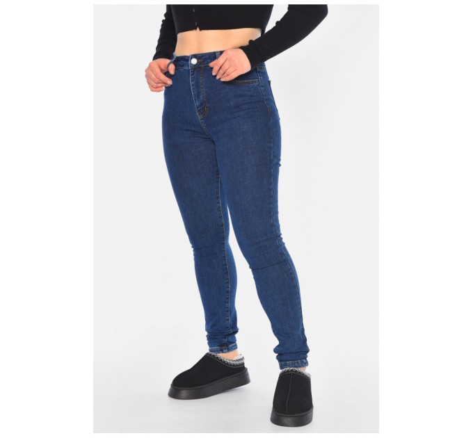 Джинсы женские утепленные синего цвета 195840L