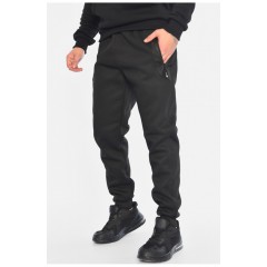 Спортивні штани чоловічі на флісі чорного кольору 196155L