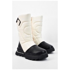 Сапоги зимние детские девочка молочного цвета 196184L