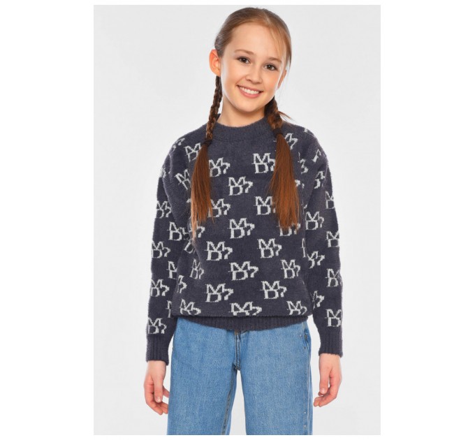 Свитер детский для девочки серого цвета 196209L