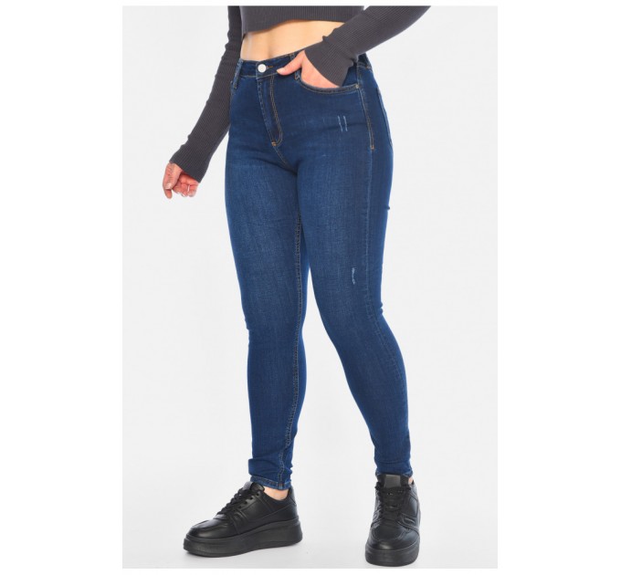 Джинсы женские скинные темно-синего цвета 196264L