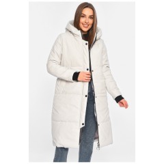 Куртка жіноча подовжена демісезонна білого кольору 196387L