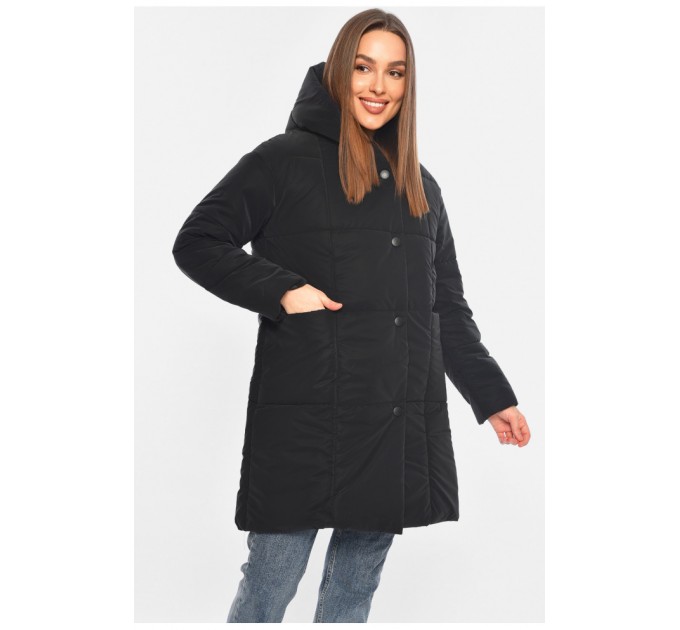 Куртка жіноча демісезонна чорного кольору 196420L