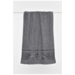 Рушник для обличчя махровий темно-сірого кольору 196461L