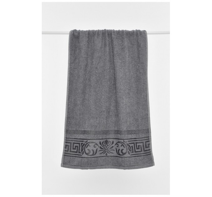 Полотенце для лица махровое темно-серого цвета 196461L