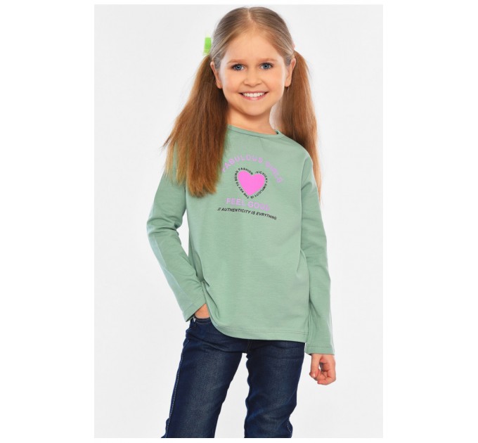 Лонгслів дитячий для дівчинки м`ятного кольору 196527L