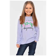 Лонгслив детский для девочки лавандового цвета 196529L