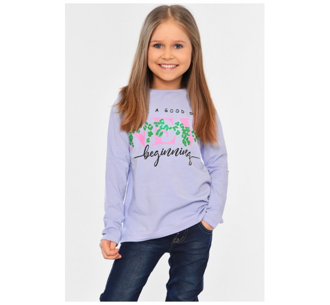 Лонгслів дитячий для дівчинки лавандового кольору 196529L