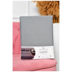 Комплект постільної білизни двоспальний однотонний сірого кольору 196748L