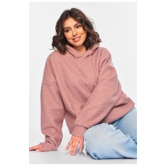 Худі жіноче тедді напівбатальне рожевого кольору 196936L
