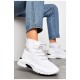 Кросівки жіночі білого кольору текстиль на шнурівці 197087L