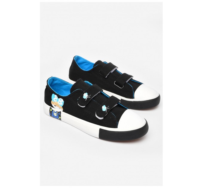 Кеди дитячі чорного кольору текстиль 197216L