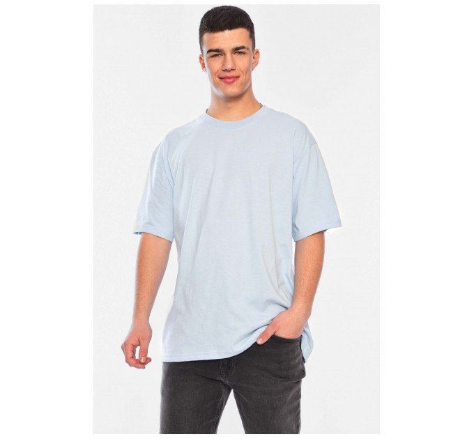 Футболка чоловіча напівбатальна однотонна блакитного кольору 197341L